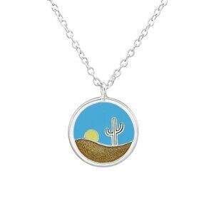 Sterling Silver Cactus Necklace